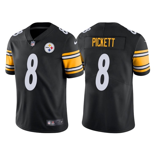 Men's Pittsburgh Steelers #8 Kenny Pickett Black NFL Draft Vapor Untouchable Limited Stitched Jersey